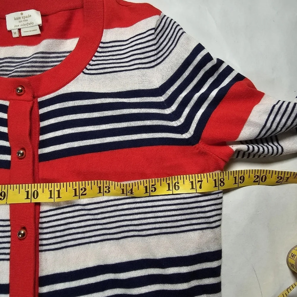 kate spade Orange/Red and Blue Striped Cardigan - Picture 8 of 10